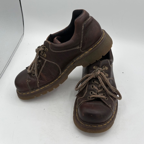 Dr Martens 6 Eye Chunky Oxford Brown Leather 12312 Shoes Doc Mens 12 Y2K 90s main image 13